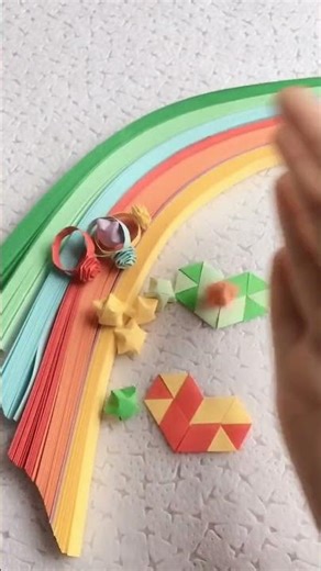 Rainbow Paper Strips DIY! 🌈 Easy Quilling & Modular Paper Craft Idea #papercraft
