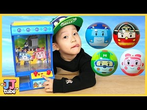 로보카 폴리 말하는 크레인 선물뽑기 장난감 놀이 POLI CrawMachine Toy & Play [제이제이 튜브-JJ tube]