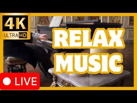 🔴 LIVE 24/7 Relaxing Piano Music 🎹 Classical Background for Study, Focus & Work (4K)