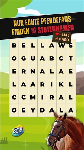 Wortsuche 🐴 | Nur echte Pferdefans finden 10 Stutennamen! 💛 Tipps in der Beschreibung!