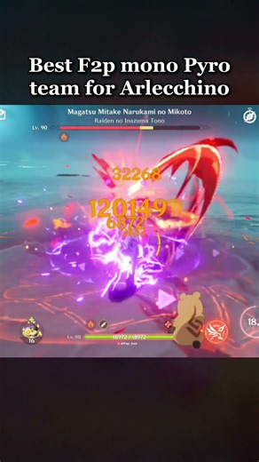 Best F2p mono Pyro team for Arlecchino | Genshin impact