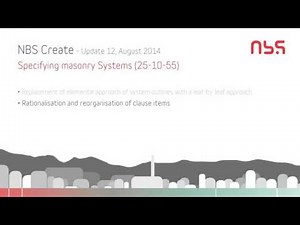 Specifying masonry systems in NBS Create