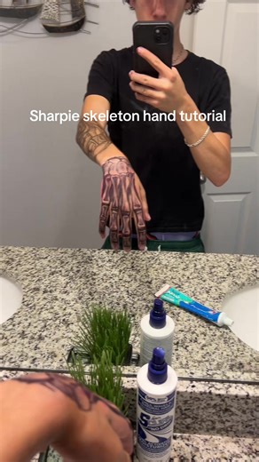 Tutorial de Tatuaje de Mano Esqueleto con Sharpie