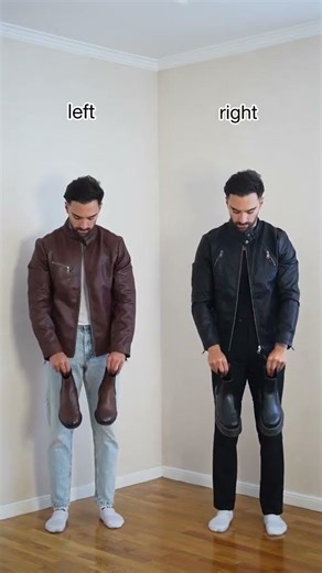 Styling new leather jackets - which side you pick? #stegaro #ootd #leatherjacket