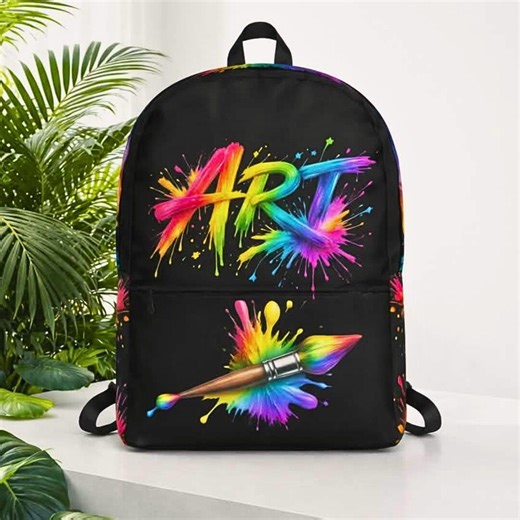 Art Backpack, Colourful Paint Splatter School Bag, Creative Teen Artist Bag - Etsy