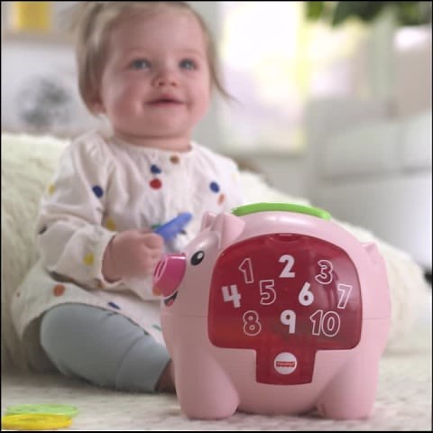 Fisher-Price Laugh & Learn Count & Rumble Piggy Bank Baby & Toddler Toy with Music & Motion