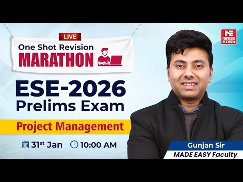 Project Management One Shot Revision for ESE 2026 Prelims | UPSC ESE Marathon Class