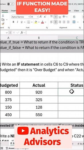 Mastering Excel IF Formulas #shorts