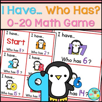 “I Have, Who Has?” Penguin Theme 0–20 Math Game - Number Recognition Practice