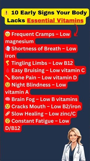 ⚠️ 10 Early Signs Your Body Lacks Essential Vitamins After 50