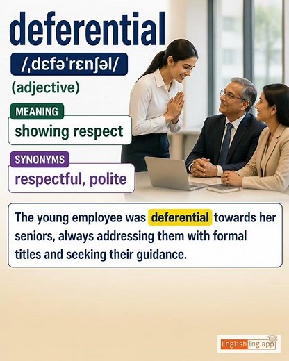 Deferential: English vocabulary meaning and example