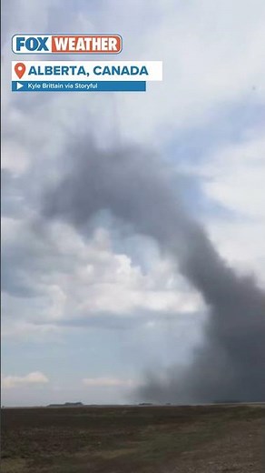Massive Landspout Tornado In Alberta, Canada