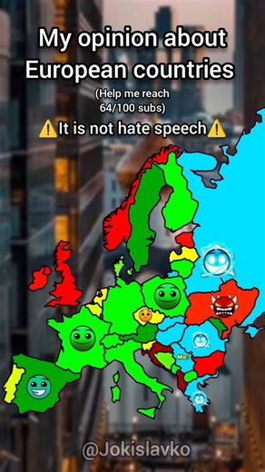 My opinion about european countries:‪@Jokislavko‬ #history #map #geography #europe