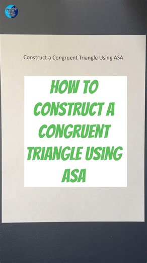 How to Construct a Congruent Triangle Using Angle Side Angle #midnightmathtutor #constructions