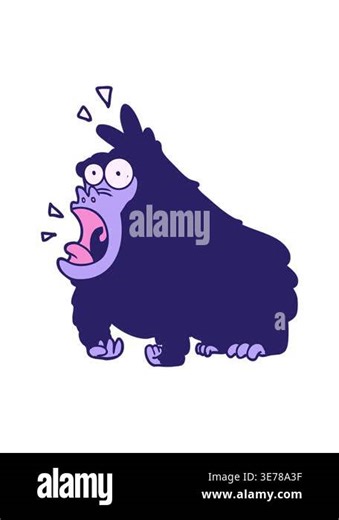 shine light effect animation of cartoon shouting gorilla Stock Video Footage - Alamy