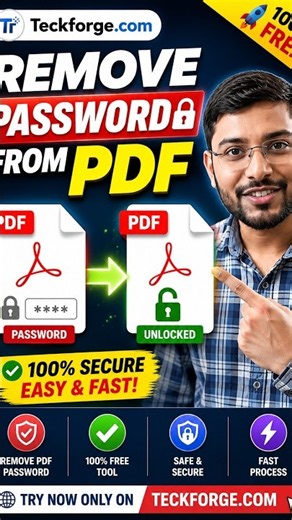 🔓 Remove PDF Password in Seconds! 😱 | Free PDF Password Remover #teckforge #trending #reels #pdf #yt