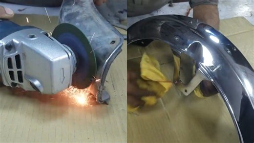 Transforming a Rusty Motorcycle Mudguard Into a Shiny Masterpiece