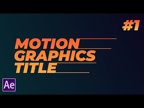 After Effects Tutorial - Typography Motion Text or Title Animation in After Effects | TUTORIAL #1