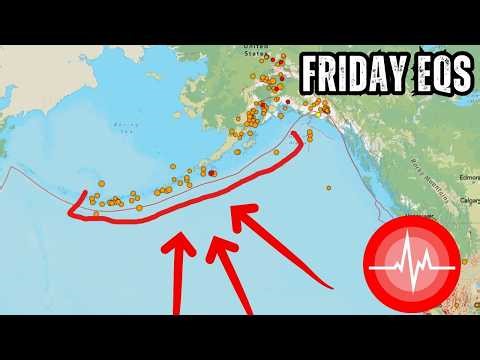 Elevated Earthquake activity along the Aleutian Trench today. Auroras possible tonight. Friday