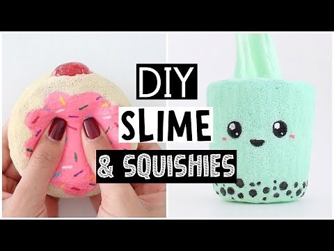 MAKING 4 AMAZING DIY SLIMES & SQUISHIES - Easy NO GLUE Slime Recipes!