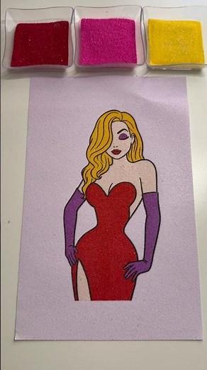 Jessica Rabbit 🐰🧡 ASMR #sandpainting