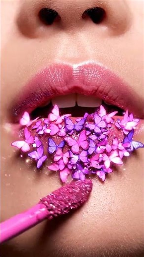 Butterfly Lipstick ASMR 🦋✨ | Closeup Glowing Micro-Butterflies & Gentle Flutter Sounds