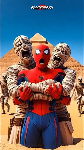 Mummy awakening🔥spider-man attacked by mummy in desert #spiderman #marvel #action
