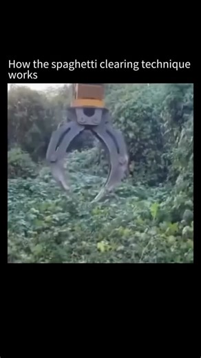 Technology | Science | History on Instagram: "Follow @technology.io for daily content This technique is commonly used in land reclamation, forestry cleanup, and clearing invasive vegetation. By using a rotating grapple or attachment, a single operator can clear large areas of land quickly and efficiently. The machine grips, spins, and wraps vegetation, breaking it down with controlled force. While it looks simple, it requires serious skill to avoid overloading the hydraulics or getting material 