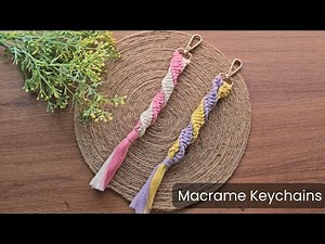 EASY MACRAME KEYCHAIN TUTORIAL | DIY Two-Color Macrame Keychain | Step-by-step method for beginners