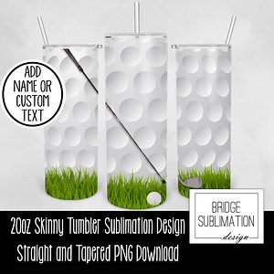 Golf Sublimation Wrap, Golf Sports 20oz Skinny Tumbler Design Template, Golf Ball Grass Digital Download PNG Instant Download, Commercial - Etsy