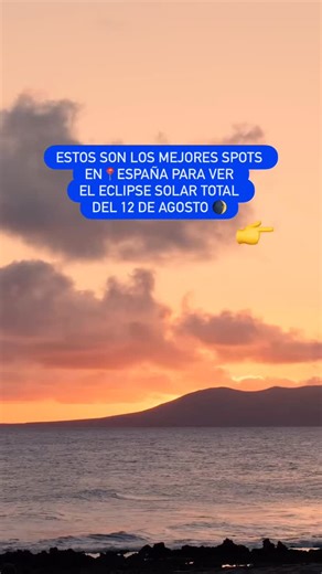 🌞 El eclipse solar total más esperado de 2026 llega a España este 12 de agosto al atardecer. La franja de totalidad cruzará España de oeste a este, empezando por Galicia y pasando por gran parte de la mitad norte peninsular y Baleares, donde el sol quedará completamente oculto por unos instantes 👁️🌒. En la mitad sur el eclipse será parcial pero significativo, con un gran porcentaje de oscuridad incluso fuera de la franja total 🌟. Y nosotros no podíamos dejar de compartir los mejores lugares 
