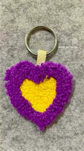 Collection of punch needle embroidery keychains🪡