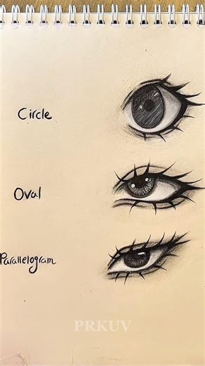 Drawing eyes in different shapes tutorial✏️ #drawing #tutorial #art #howtodraw #shorts