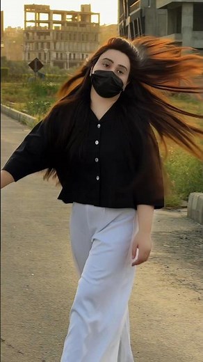 White Shirt 🖤 Black Pant ✨ Slow Motion Walk | Brown Hair Girl Vibes 🔥 #SlowMotion #GirlWalk #viral