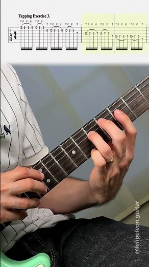 Electric Guitar Technique - Tapping Exercise 03 (Electric Guitar Lessons And Exercises) #guitarist