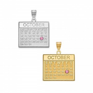 Personalized Calendar Birthstone Pendant - Custom Gift for Couples & Moms, Unique Charm Jewelry, Birthday Announcement - Etsy
