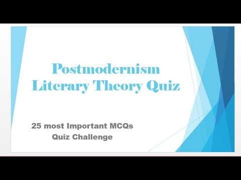 Postmodernism MCQs | 25 Most Important Questions | Literary Theory Quiz Challenge