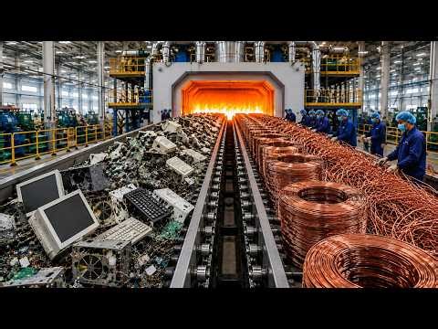 How Old Computers Become Pure Copper Wires | Massive E-Waste Factory Process