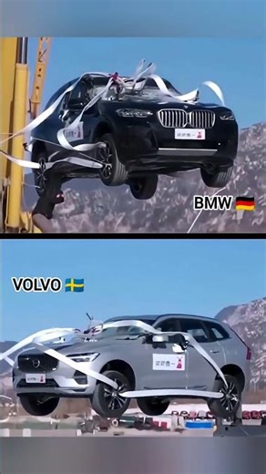 🔥 BMW vs Volvo – Extreme 10m Drop Crash Test | Who Survives This Impossible Challenge?