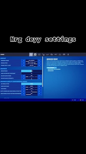 Nrg Deyy settings
