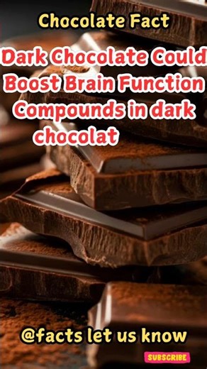 Chocolate Fact #youtubeshorts #ytshorts #shorts #trending #viral #dark #chocolate #boost #brain #yt