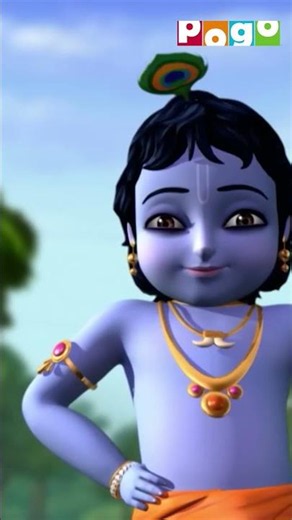 #LittleKrishna 🪈| Nadi Mein Phansi Bachhdi... Krishna Bana Hero!🐮💙| #shorts | @PogoChannel ​