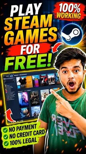 PLAY STEAM GAMES FREE 😱🔥 #steam #steamgame #pcgames #games