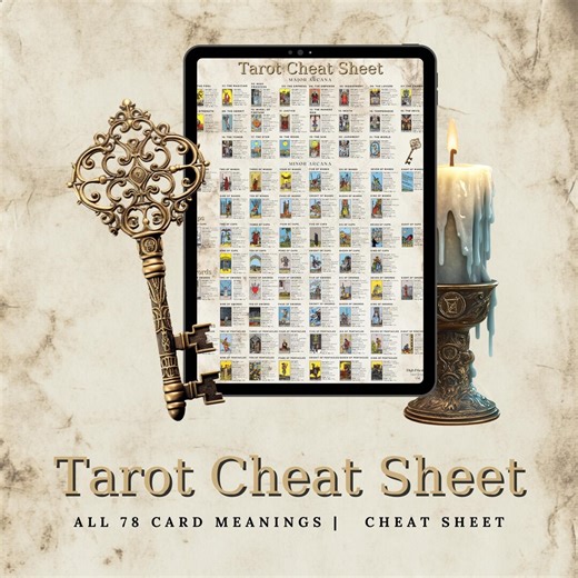 Tarot Cheat Sheet, All 78 Card Meanings, Beginner Tarot (digital Download) - Etsy