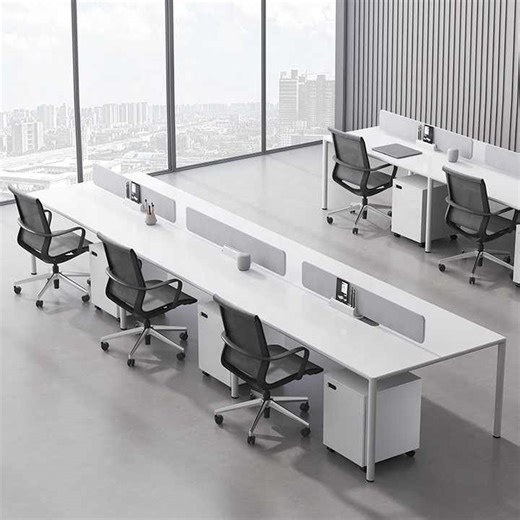 Modular Modern White Office Furniture Desk Table 2 4 6 8 Person Seater Workstation With Drawers