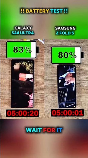 🚀⚡ GALAXY Z FOLD 5 VS GALAXY S24 ULTRA BATTERY TEST!!