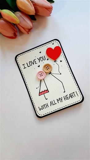 Cute Valentine's Day Card 💕. Tutorial. #cardmaking #Valentines2026 #valentinesdaygift #gift #reelsviral #trendingreels #handmadewithlove #diygifts #diyprojects #loveyou #boyfriend #lovestory | Handmade cards ideas
