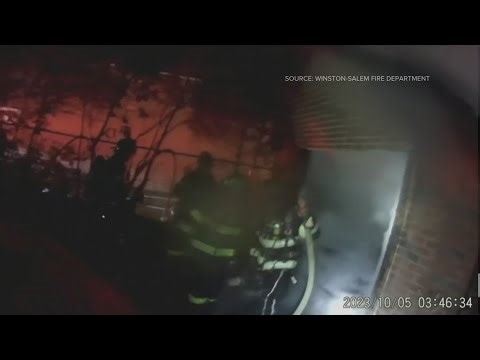 Video shows wall collapse onto two Winston-Salem firefighters