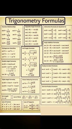 Trigonometry Formula Shortcut | Exam Special 🚀 #shorts #maths #trending #viral #tricks #ytshorts