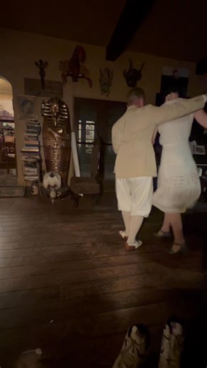 Last evening with our Egyptologist friends Drs. Colleen Darnell and John Coleman Darnell, here at The Institute with just the Curatrix and myself, playing 78RPM records on the Victrola and drinking wine. They have left for the airport this morning to go to Hawaii, their next stop, where they'll give a lecture on the strange (rumoredly headless) Egypto-Nubian border tribe known as the Blemmyes. Alas, although they visited the Cicada Club (to see Alex Mendham perform), the Getty Villa, the La Brea